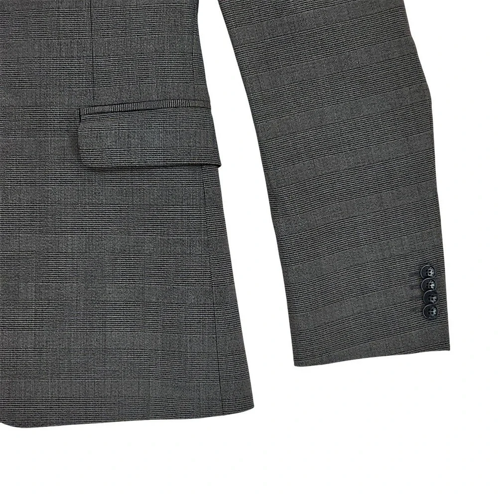 Vtg Pierre Balmain Blazer 44R Mens Gray Glen Check Plaid Wool Sport Coat Italian